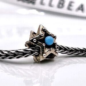 TROLLBEADS Star of Protection Silver & Turquoise Bead LAA 925S NEW Condition